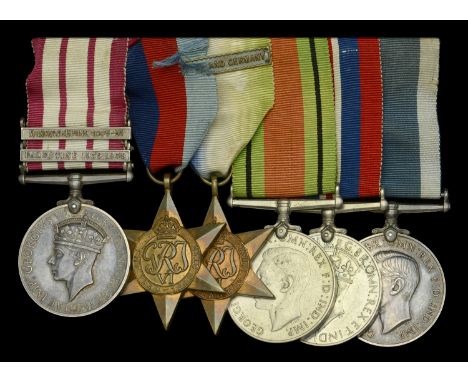 Six: Engine Room Artificer Second Class W. Cope, Royal Navy  Naval General Service 1915-62, 2 clasps, Palestine 1936-1939, Mi