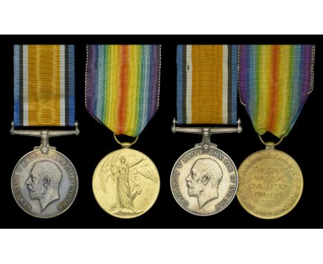 Pair: Second Lieutenant H. S. Bourne, Royal Garrison Artillery, late Honourable Artillery Company British War and Victory Med