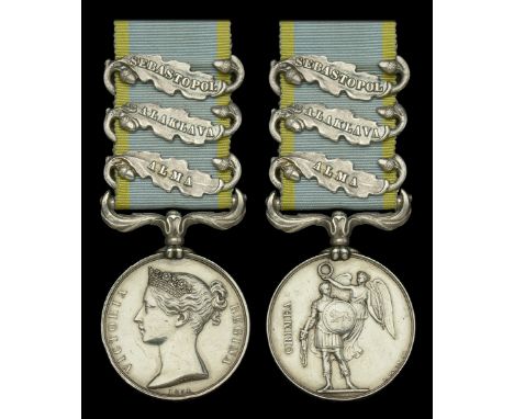 The Crimea Medal awarded to Private W. Baker, 17th Lancers, who was killed in the Charge of the Light Brigade at Balaklava on