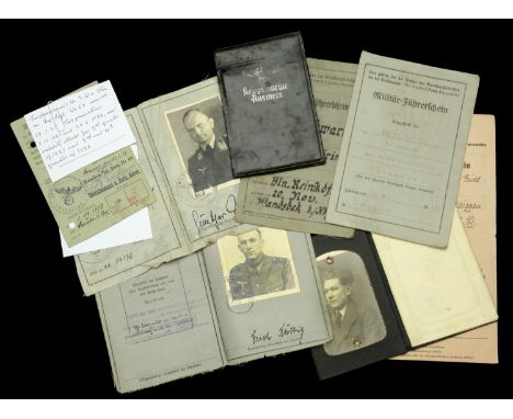 German Second World War Driving Licences and Other Documents. Comprising 4 Army and Luftwaffe driving licences all with indiv