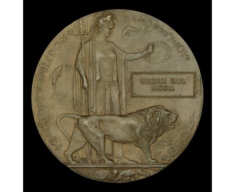 Memorial Plaque (William Earl Nicoll) in card envelope of issue, with Buckingham Palace enclosure, very fine £60-£80  ---  Wi