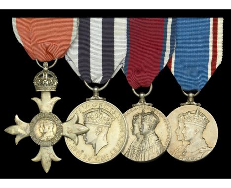 An inter-War O.B.E., post-War K.P.F.S.M. group of four awarded to R. Mitchell, Esq., Chief Constable of Kincardineshire  The 