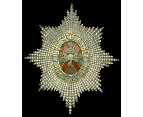 4th (Royal Irish) Dragoon Guards Officer’s Helmet Plate c.1871. A fine Officer’s Helmet Plate c.1871, silvered beaded star, t