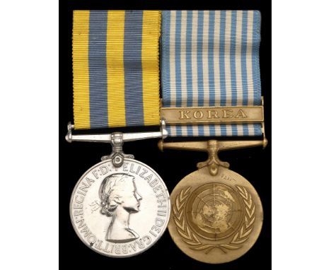 Pair: Private T. A. Barry, Gloucestershire Regiment, who was taken prisoner at the battle of Imjin River  Korea 1950-53, 1st 