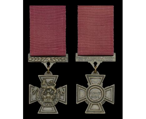 A Victorian-era copy Victoria Cross named up to Private Samuel Parkes, 4th Light Dragoons Victoria Cross, a contemporary copy