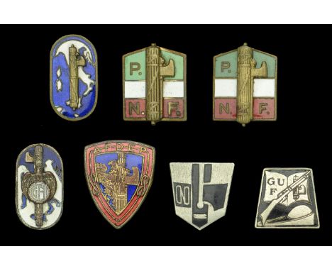 German Associates Second World War Lapel Pin Badges 7 Fascist Italian lapel pin badges, 6 different and 1 duplicate, all are 