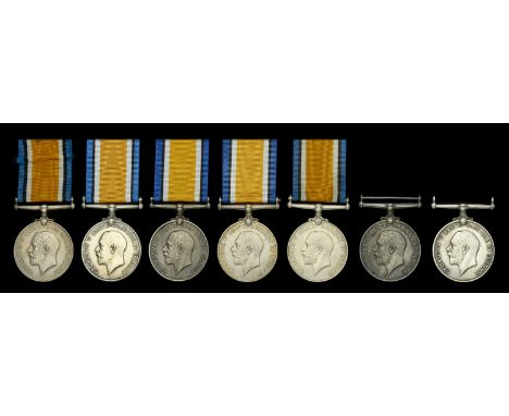 British War Medal 1914-20 (7) (19604 A-Sjt. F. Bain. R.E.; GS-8957 Pte. H. E. Hall. R. Fus; 2231 Pte. H. Ward. Suff. R.; 9645