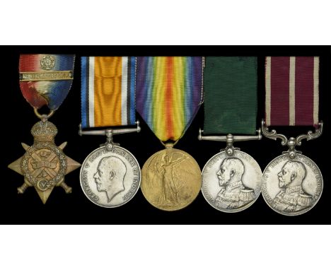 A scarce Great War Naval M.S.M. group of five awarded to Leading Seaman T. H. North, Hawke Battalion, Royal Naval Division, R