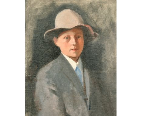 Arthur Royce Bradbury (1892-1977), a half-length portrait of a boy, believed to be a member of the Baker family of Sark, oil 