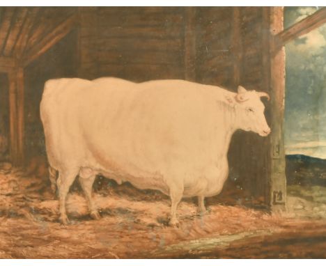 William Ward (1766-1826) after George Garrard, 'The Durham White Ox', mezzotint, published 1813, plate size 20" x 24" (51 x 6