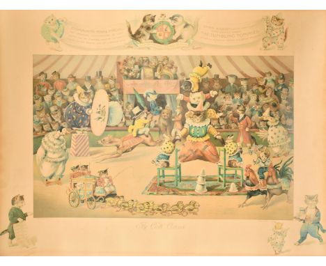 After Louis Wain, 'The Cat's Circus', colour lithograph, 18.5" x 22.25" (47 x 56.5cm), unframed.