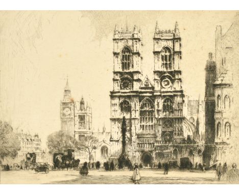 Percy Robertson (1869-1934), Westminster, 5.75" x 7.25" (14.5 x 18.8cm), along with a view of the Thames by Cyril Gray and an