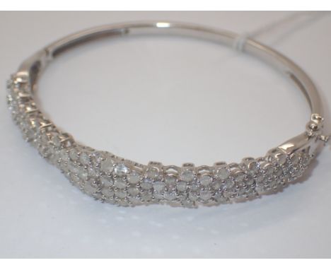 Sterling silver 5 carat diamond bangle