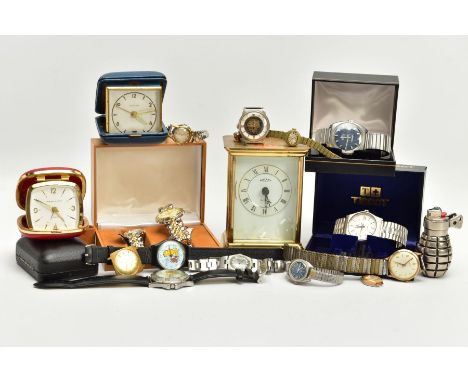 A BOX OF ASSORTED WATCHES, to include ladies and gents wristwatches and watch heads, names to include Tissot, Zeon, HRL, Avia
