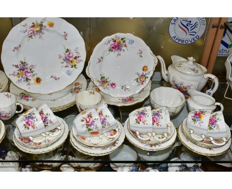 A SIXTY EIGHT PIECE ROYAL CROWN DERBY DERBY POSIES DINNER SERVICE with various red and green backstamps, some 'Vine' shape pi