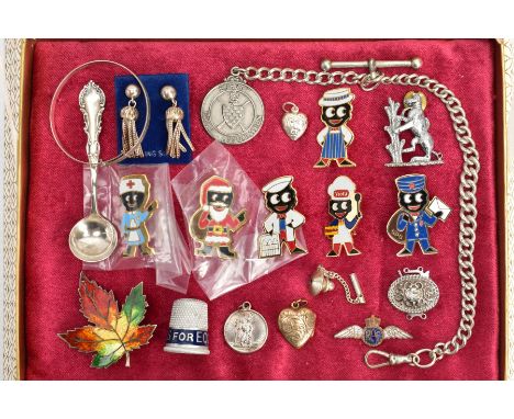 A BOX OF ASSORTED ITEMS, to include a silver spoon, hallmarked silver Birmingham 1904, approximate gross weight 5.2 grams, a 