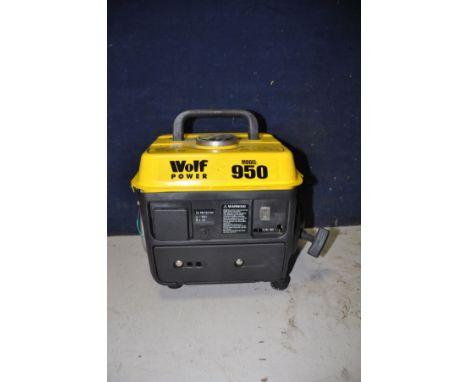 A WOLF POWER 950 petrol generator in new unused condition (untested but engine pulling freely)