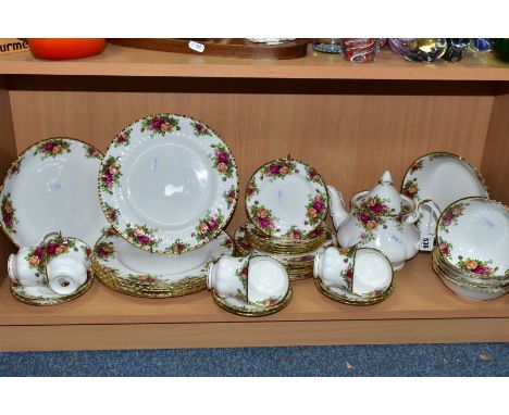 A ROYAL ALBERT 'OLD COUNTRY ROSES' PATTERN PART DINNER SERVICE, comprising six dinner plates (all firsts), six starter / dess