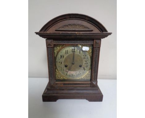 A HAC 14 Day Strike mantel clock with brass dial.  