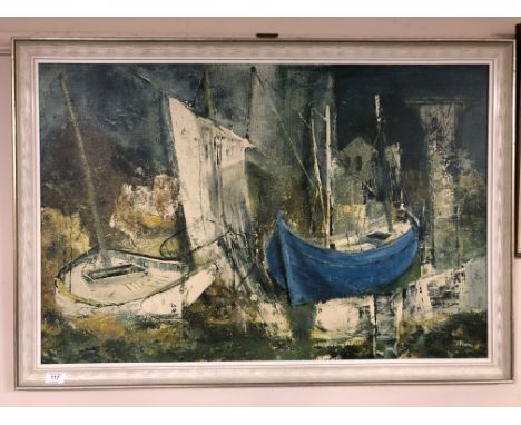 A 20th century framed print, 'The Blue Boat', by William Thon. 