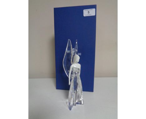 A Swarovski crystal and ceramic ornament - The Angel Adrienne, model number 1094407, height 20cm, with documentation, boxed. 