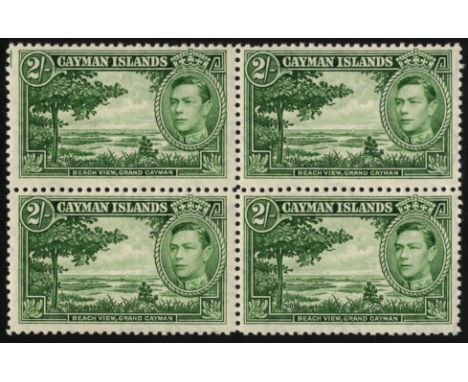 Cayman Islands. 1938-47 set in mint blocks of four, some duplicates being mostly the perf and shade changes. Some are unmount