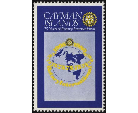 Cayman Islands. 1980 50ct Rotary unmounted mint, showing black omitted. Pierron notes that 50 exist, 'some affected by creasi