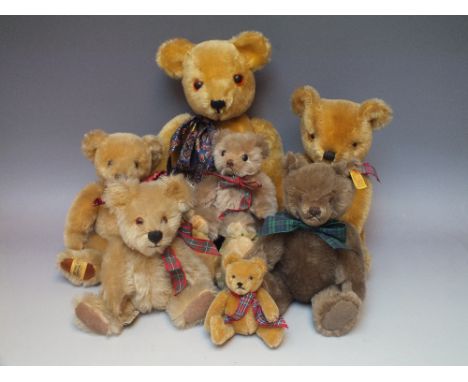 A COLLECTION OF VINTAGE TEDDY BEARS, to include examples by Steiff, Hermann and Merrythought etc., tallest H 47 cm, smallest 