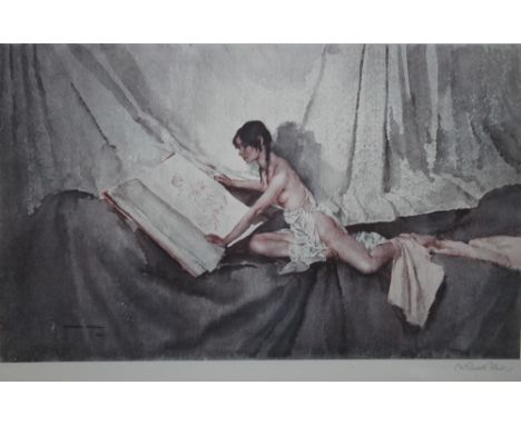 WILLIAM RUSSELL FLINT (1880-1969). 'The New Model Inspecting Drawings of Her Predecessors', signed in pencil, coloured print,