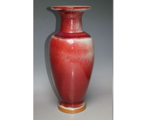 A CHINESE TWO TONE BALUSTER VASE,  with seal mark to base, H 35 cm