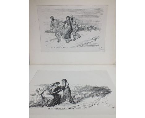 JEAN LOUIS FORAIN (1852-1931). A set of four 1st World War prop, limited edition lithographs on paper, propaganda subjects, i