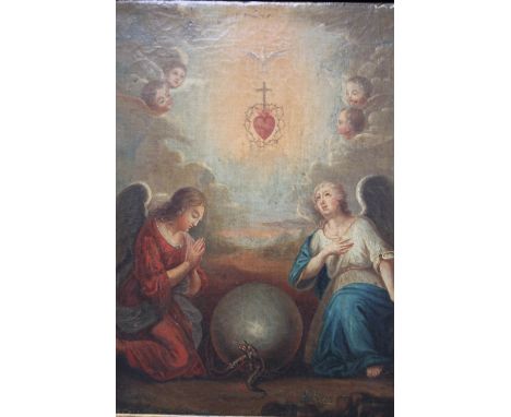 LATE 17TH / EARLY 18TH CENTURY ITALIAN SCHOOL, Old Master style religious study in hand carved swept frame, unsigned, oil on 