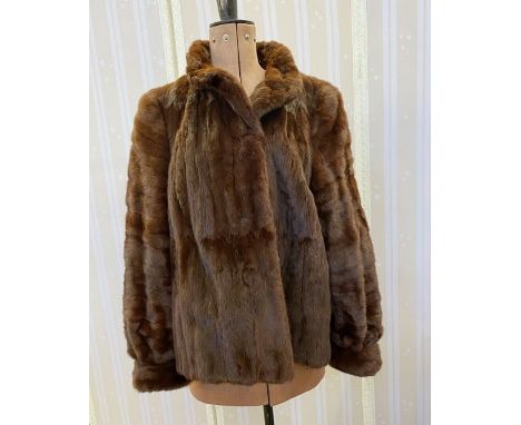 Vintage dyed ermine jacket with monogram 'JM' to inner lining&nbsp;