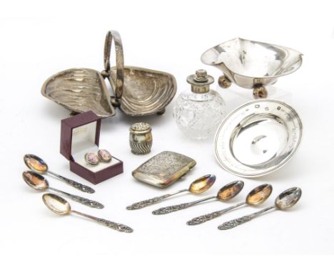 A collection of Victorian and later silver and silver plated items, including a modern silver presentation Armada dish, a Vic