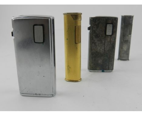 A gilt metal Dunhill lighter, together with three other lighters. (4)