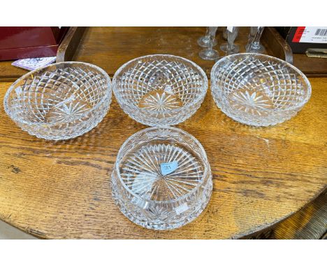 Three Spode crystal fruit bowls and two others.