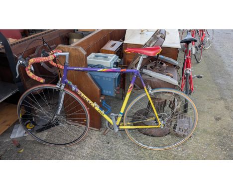 A vintage Peugeot racing bike with Sakae Road Champion handles, S31 frame. hand brazened