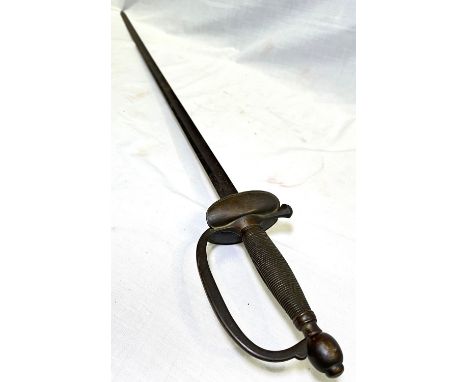 A 19th century American sword with bronze rope twist handle, stamped N. P. Ames, Cabotville, dated 1848, US R. C., length 98.