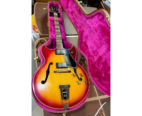 GIBSON. Inc. Kalamazoo, Michigan USA, a vintage Gibson Barney Kessel model, semi acoustic jazz guitar with original sunburst 