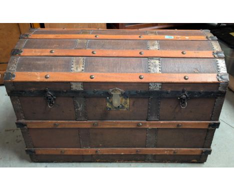 A 19th century domed top cabin trunk