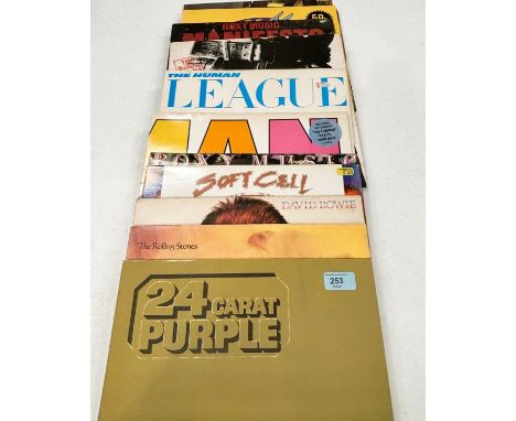 A collection of 1970's records, Rolling Stones, David Bowie etc.