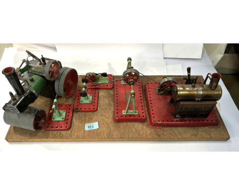 A Mamod stationary engine and a steam traction roller.