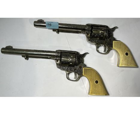A pair of vintage model revolvers.