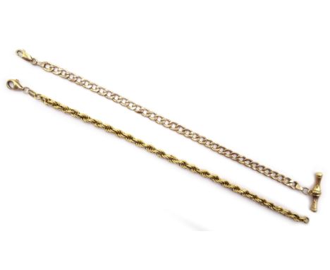 Two 9ct gold chain bracelets both hallmarked Condition Report 10gmClick here for further images, condition, auction times & d