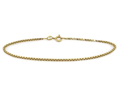 18ct gold box chain link bracelet, stamped 750 Condition Report Approx 3.9gmClick here for further images, condition, auction