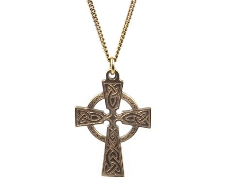 9ct gold cross pendant necklace, hallmarked Condition Report Approx 4.1gm, chain length = 51cm Click here for further images,