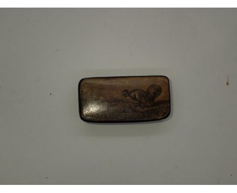 Georgian lacquered snuff box, L: 65 mm. UK P&amp;P Group 1 (£16+VAT for the first lot and £2+VAT for subsequent lots) 