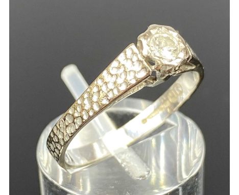 18CT WHITE GOLD SOLITAIRE DIAMOND RING, approx 0.20ct, size O, 3.1gmsProvenance: private collection Conwy