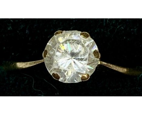 9CT GOLD FAUX SOLITAIRE DIAMOND RING, size N, 1.6gmsProvenance: deceased estate Conwy