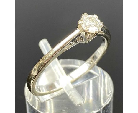 9CT WHITE GOLD SOLITAIRE DIAMOND RING, approx 0.20ct, size Q, 2.6gmsProvenance: private collection Conwy